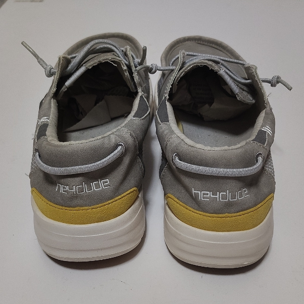 Hey Dude Welsh Grip Shoe Men's Light Gray Size 10 - Picture 7 of 8
